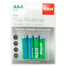 Pilas alcalinas AAA 4pz RCA